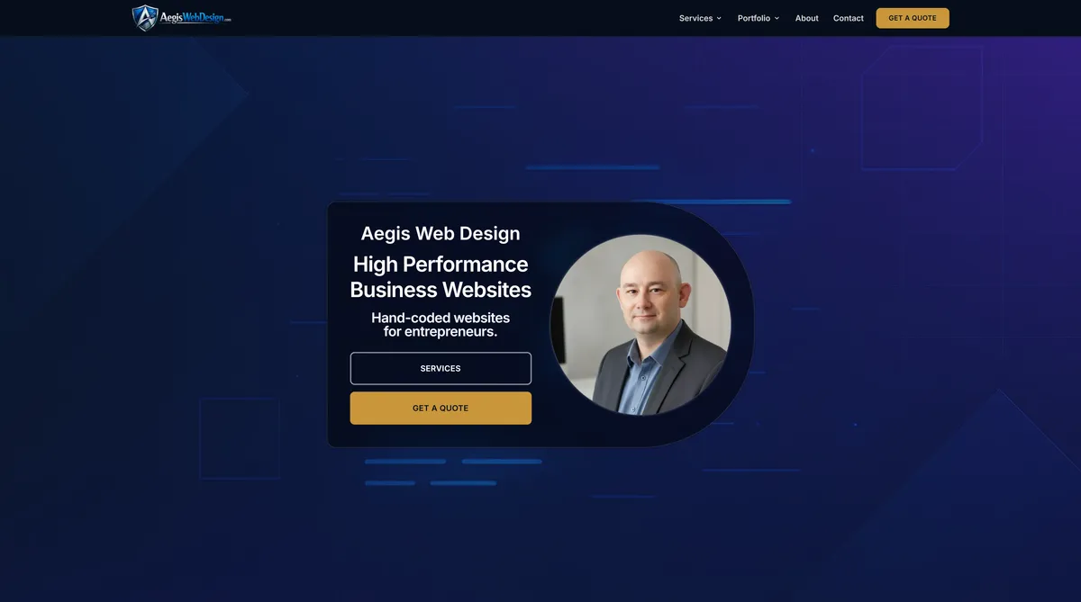 Layout overview of the Aegis Web Design website